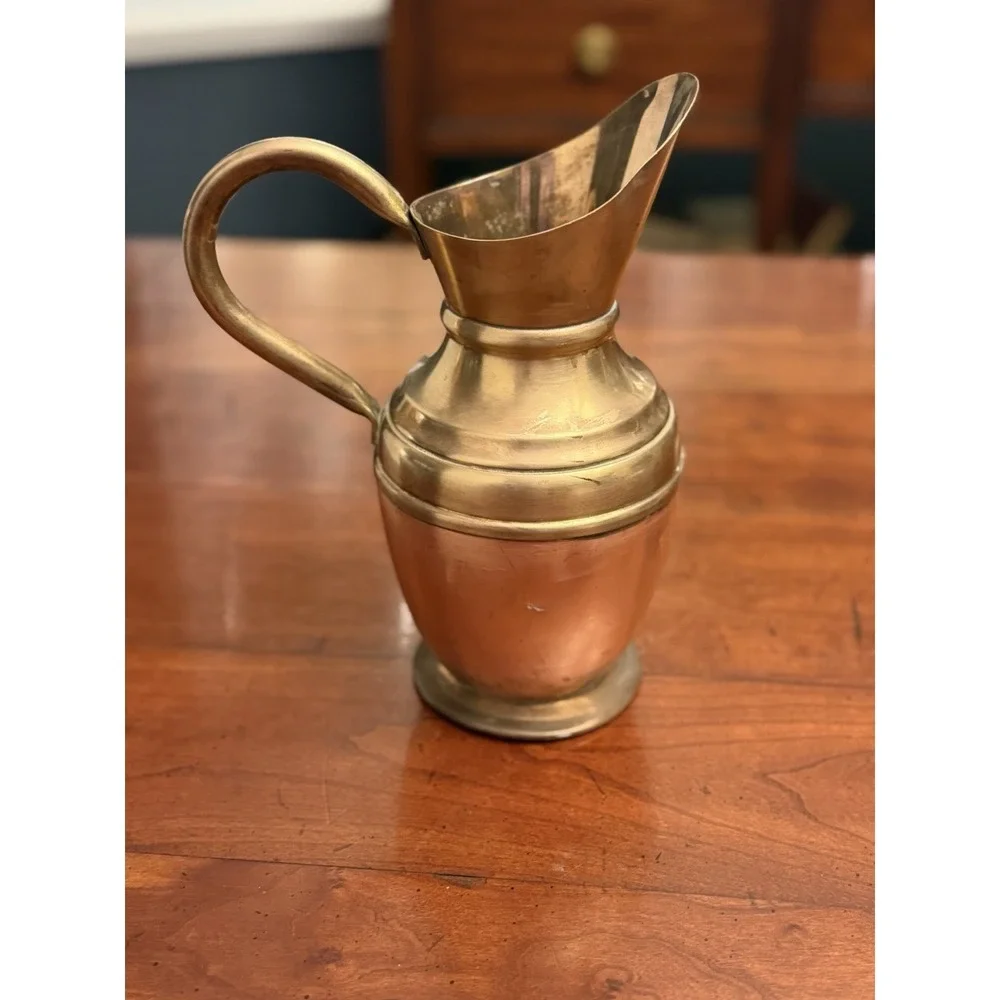 Vintage Peerage England Copper and Brass Pitcher Jersey Guernsey